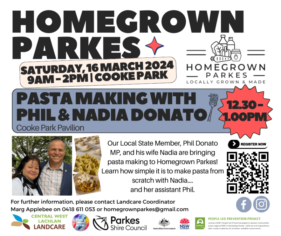 Homegrown Parkes Pasta Making (16-3-2024) Facebook promo